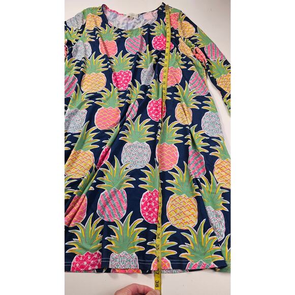 Simply southern size XL pineapple Lilly inspired shift midi dress EUC colorful - Picture 7 of 8